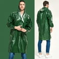 thumbnail image 1 of Handshe Men's Solid - Color Hooded Button Raincoat - Long - Sleeve All - Season Casual Coat, 1 of 8
