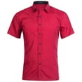 thumbnail image 1 of Handshe Men's Solid Color Lapel Short - Sleeve Casual Summer Shirt, 1 of 3