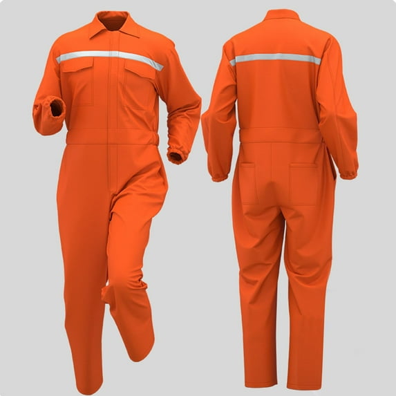 Handshe Men's Solid Color Long Sleeve Coverall Work Suit, Durable & Stain-Proof Heavy Duty Jumpsuit for Shipyard, Workshop, Construction,Plus Size