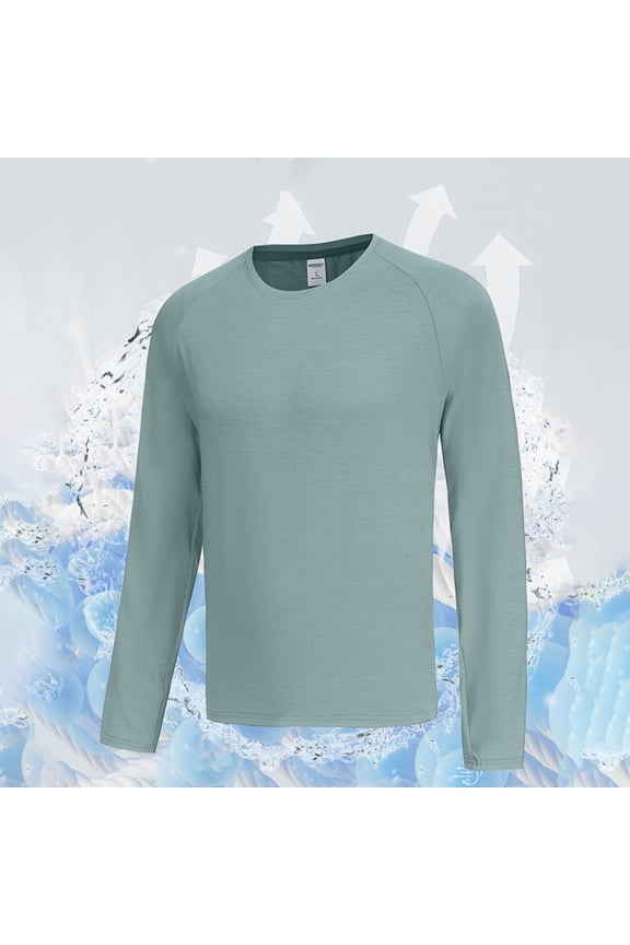 Men's Solid Color Long Sleeve Raglan Shirt, Stretch Reflective Strip Crew Neck Athletic Top for Running, Gym, Nighttime Outdoor Activities