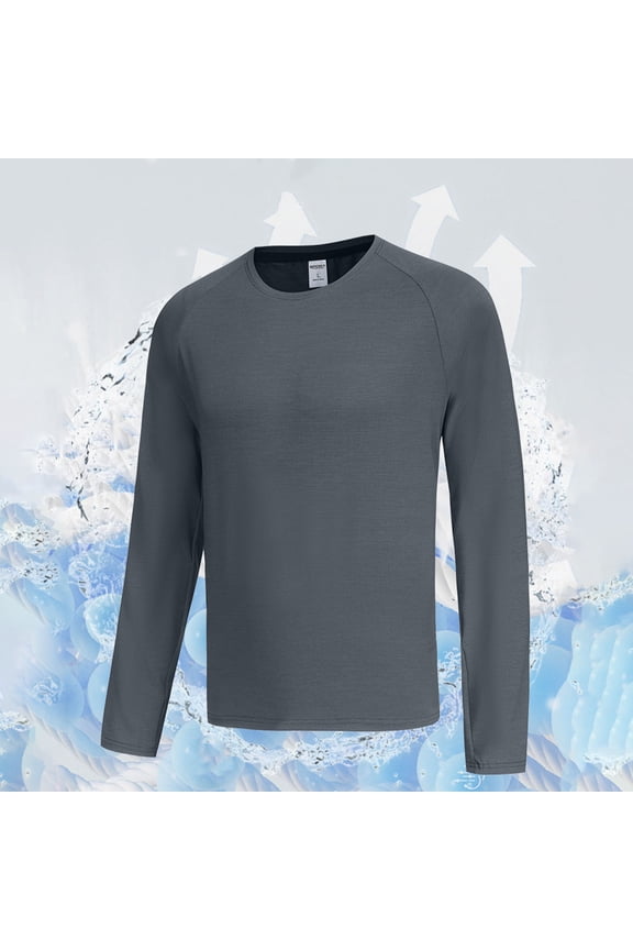 Men's Solid Color Long Sleeve Raglan Shirt, Stretch Reflective Strip Crew Neck Athletic Top for Running, Gym, Nighttime Outdoor Activities