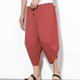 thumbnail image 1 of Handshe Men's Solid Color Loose Fit Harem Capri Pants Casual Comfortable for Everyday Wear,Plus Size, 1 of 5