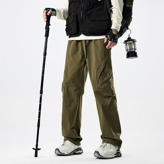 Handshe Men's Solid Color Outdoor Hiking Workwear Pants Casual Sport Outdoor Activity,Plus Size