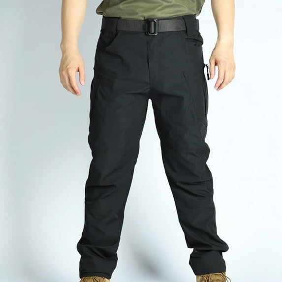Handshe Men's Solid Color Outdoor Tactical Training Work Pants Waterproof Windproof Multi-Purpose Utility for Hiking and Outdoor Activities,Plus Size