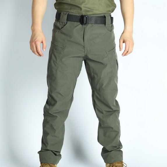 Handshe Men's Solid Color Outdoor Tactical Training Work Pants Waterproof Windproof Multi-Purpose Utility for Hiking and Outdoor Activities,Plus Size