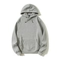 thumbnail image 1 of Handshe Men's Solid Color Pocket Velvet - Lined Long - Sleeved Hooded Sweatshirt, 1 of 8