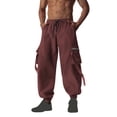 thumbnail image 1 of Handshe Men's Solid Color Work Pants with Functional Design Durable Everyday Casual Wear, 1 of 6