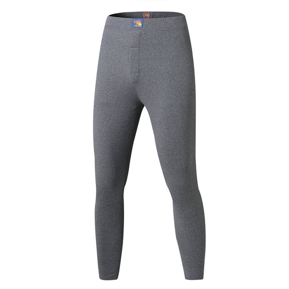 Handshe Men's Solid Fleece-Lined Pants, Elastic Thermal Slim Fit Cold-Resistant Thickened Base Layer, Winter Outdoor Activities Casual Daily Wear