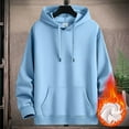 thumbnail image 1 of Handshe Men's Solid Long Sleeve Hooded Fleece-Lined Heavyweight Sweatshirt Jacket for Outdoor Activities, Camping, Casual Wear,Plus Size, 1 of 9