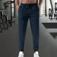 thumbnail image 1 of Handshe Men's Solid Quick-Dry Jogger Pants with Elastic Cuffs Outdoor Sportswear,Plus Size, 1 of 5