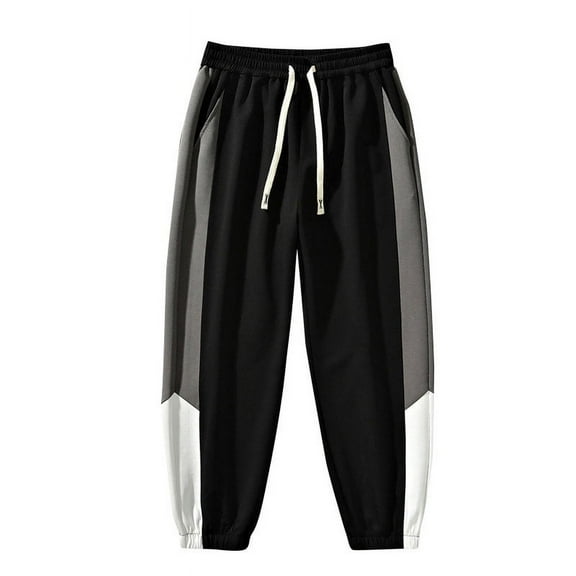 Handshe Men's Sport Sweatpants, Solid Color Elastic Waist with Adjustable Drawstring, Tapered Cuffs for Outdoor Training and Casual Daily Wear