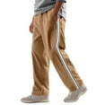 thumbnail image 1 of Handshe Men's Sporty Casual Straight-Leg Sweatpants with Striped Panel, Drawstring Closure, Elastic Waist and Pockets,Plus Size, 1 of 8