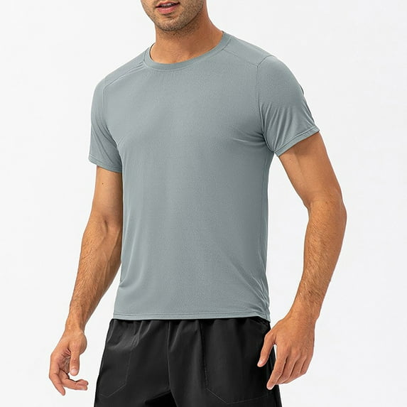 Handshe Men's Spring Loose Running Sweat - Absorbing Breathable Fitness Short - Sleeve Top