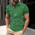 thumbnail image 1 of Handshe Men's St.Patrick's Day Print Cotton Jersey Shirt, Short Sleeve and Long Sleeve with Lapel Collar for Holiday Festivities and Casual Wear, 1 of 5