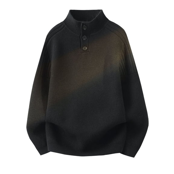 Handshe Men's Stand Collar Sweater, Half-Zip Knit Pullover, Casual Comfort for Daily Wear