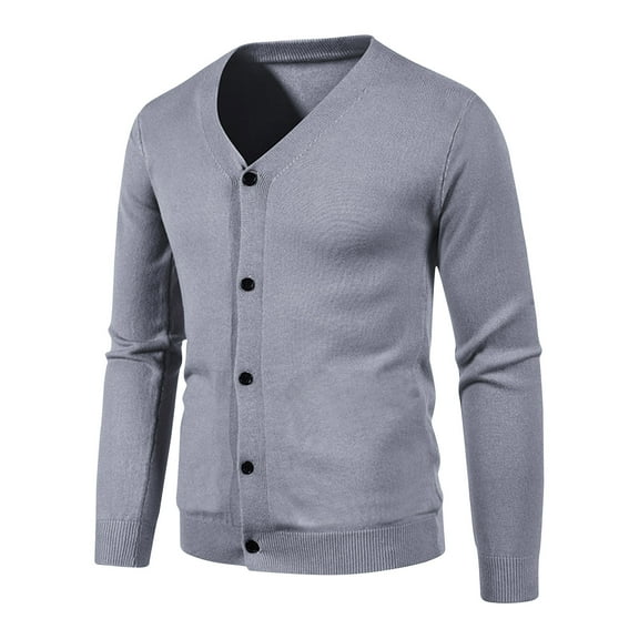 Handshe Men's Stylish Solid - Color Pocket Button Knit Cardigan Sweater Jacket