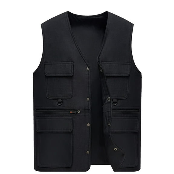 Handshe Men's Stylish Solid - Color Sleeveless V - Neck Waistcoat for Summer Casual Wear