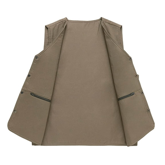 Handshe Men's Stylish Solid - Color Sleeveless V - Neck Waistcoat for Summer Casual Wear