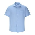 thumbnail image 1 of Handshe Men's Stylish Striped Short Sleeve Lapel Shirt with Pocket - Casual Business Wear, 1 of 6