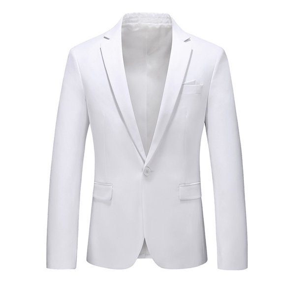 Handshe Men's Suit Blazer Set, Solid Color Notched Lapel Long Sleeve with Pocket, Single Button Formal Business Attire for Wedding and Office
