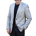 thumbnail image 1 of Handshe Men's Suit Jacket, Fashion Solid Color Lightweight Button Front Lapel Collar with Pockets formal Business Attire for Business and Wedding, 1 of 3