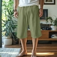 thumbnail image 1 of Handshe Men's Summer Casual Beach Capri Pants with Elastic Waist & Drawstring Pockets - Solid Color, Relaxed Fit, 1 of 5
