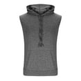 thumbnail image 1 of Handshe Men's Summer Casual Solid Color Pocket Breathable Sleeveless Hooded Top, 1 of 4