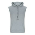 thumbnail image 1 of Handshe Men's Summer Casual Solid Color Pocket Breathable Sleeveless Hooded Top, 1 of 4