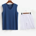 thumbnail image 1 of Handshe Men's Summer Fashion Casual Solid - Color V - Neck Sleeveless Sports Set, 1 of 3