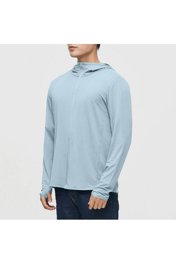 Men's Summer Ice - Like Cooling Sun Protection Hooded Fishing Jacket - Outdoor & Casual Ventilated Coat