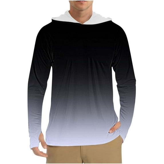 Handshe Men's Summer Lightweight Breathable Skin Protection Hooded Jacket, UPF 50+ Sun Protective UV Proof Long Sleeve Outerwear for Hiking Travel Outdoor Activities,Plus Size