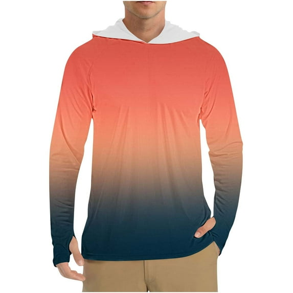 Handshe Men's Summer Lightweight Breathable Skin Protection Hooded Jacket, UPF 50+ Sun Protective UV Proof Long Sleeve Outerwear for Hiking Travel Outdoor Activities,Plus Size
