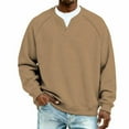 thumbnail image 1 of Handshe Men's Sweatshirt, Long Sleeve V-Neck Raglan Sleeve Solid Color Waffle Knit Breathable Cotton for Casual Fashion and Daily Wear, 1 of 6