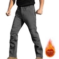 thumbnail image 1 of Handshe Men's Tactical Pants with Multiple Zipper Pockets, Solid Color, Waterproof, Windproof, Fleece-Lined for Outdoor, Hiking, Travel and Daily, 1 of 9