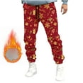 thumbnail image 1 of Handshe Men's Tapered Jogging Pants, Drawstring Waist with Christmas Print, Workout-Ready Running Sweatpants for Training and Daily Activities, 1 of 5