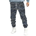 thumbnail image 1 of Handshe Men's Tapered Running Joggers, Drawstring Waist with Printed Design, Lightweight Breathable Athletic Pants for Gym, Outdoor and Daily Wear, 1 of 4