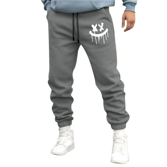 Handshe Men's Tapered Running Joggers, Drawstring Waist with Printed Design, Lightweight and Breathable for Gym Workouts and Daily Wear