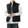 thumbnail image 1 of Handshe Men's Vest Jacket, Solid Color with Stand Collar, Warm Outdoor Photography Wear for Shooting and Daily Use, 1 of 9