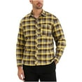 thumbnail image 1 of Handshe Men's Vintage Checkered Button-Up Shirt with Pocket, Long Sleeve Turn-Down Collar Casual Outdoor Shirts for Camping Hiking,Plus Size, 1 of 8