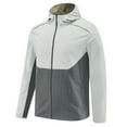 thumbnail image 1 of Handshe Men's Windproof Waterproof Hooded Jacket, Solid Color and Color Block with Zipper Pockets, Slim Fit for Running, Fitness Training, Outdoor Sports and Daily Casual, 1 of 3