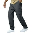 thumbnail image 1 of Handshe Men's Work Pants with Multiple Pockets Water-Resistant Loose Fit Solid Color,Plus Size, 1 of 5