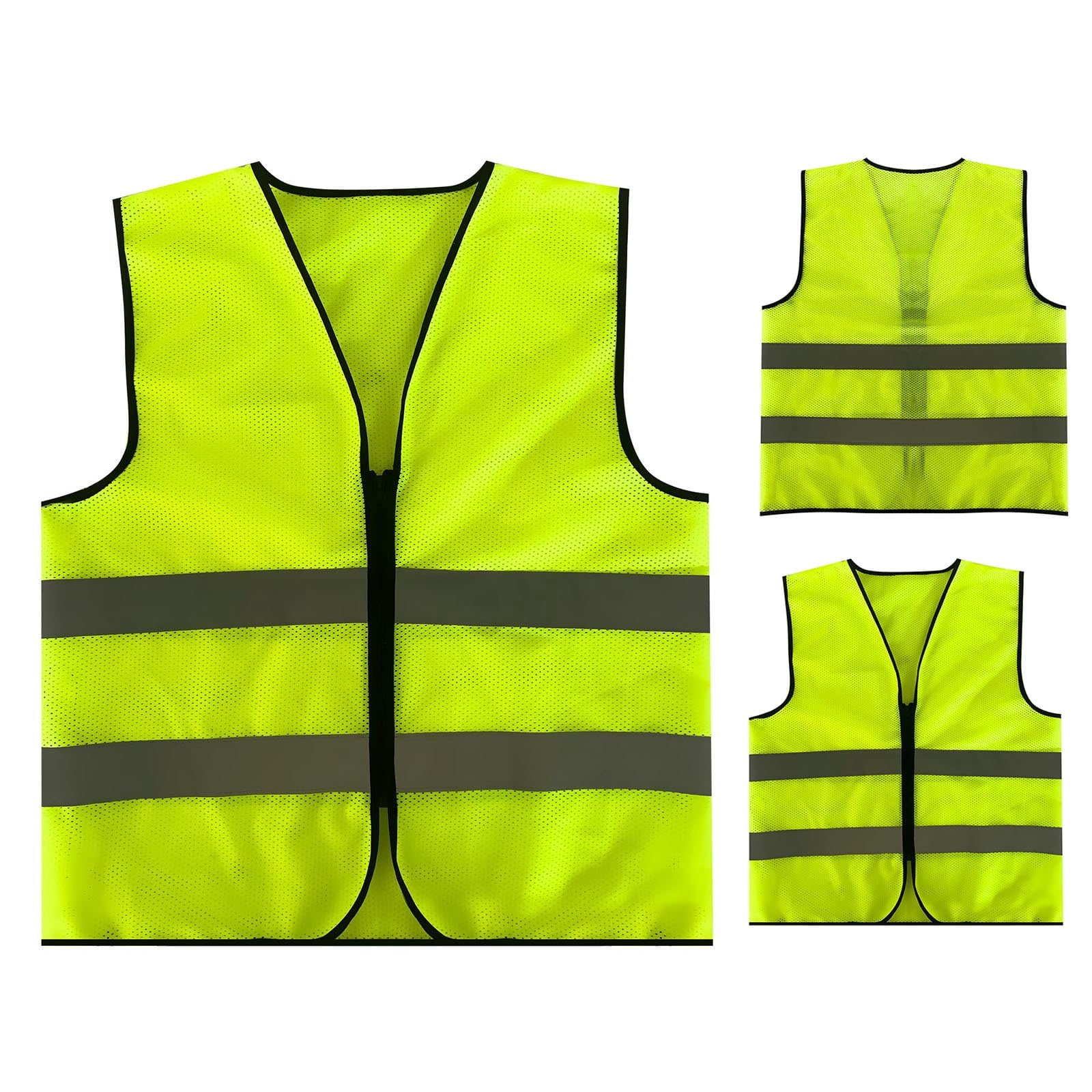 Handshe Men's Work Vest, Solid Color Mesh V-Neck Sleeveless Hoodless, Outdoor Sports Casual for Hiking and Daily Wear
