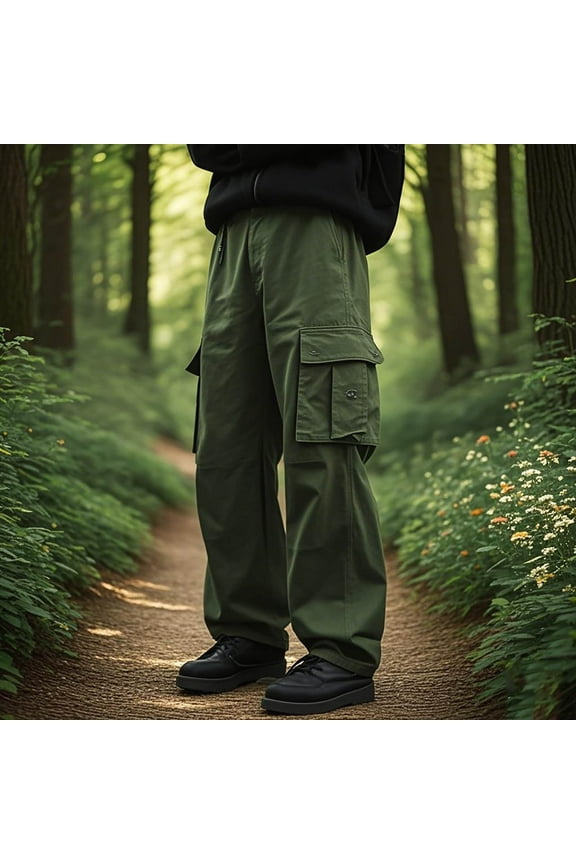 Men's Workwear Straight-Leg Utility Pants Outdoor Casual Durable Comfortable,Plus Size