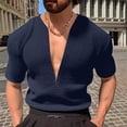 thumbnail image 1 of Handshe Muscle Fit Shirts for Men Casual V Neck Short Sleeve Gym Athletic T Shirt Fashion Workout Bodybuilding Tee, 1 of 5