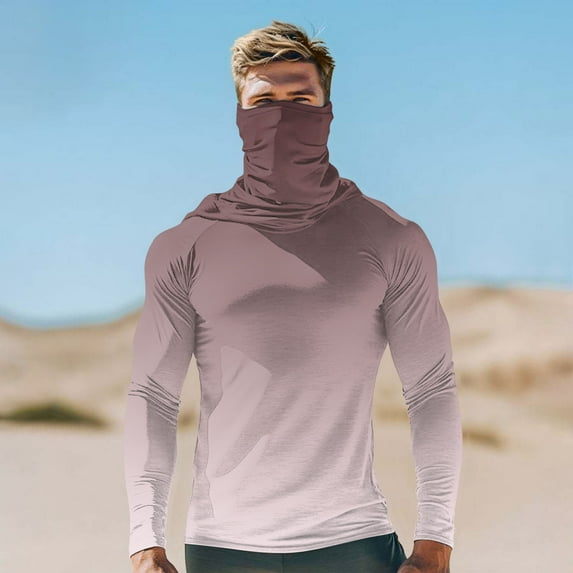 Handshe Summer Print Lightweight Skin Jacket, Breathable Sun Protection UPF 50+ UV Resistant with Face Cover Sleeves, Hiking Outdoor Sports Rash Guard Hooded Shirt,Plus Size