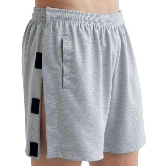 Handshe Tear Away Shorts for Men Post Surgery Adaptive Clothing Wide Leg Loose Velcro Shorts