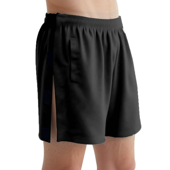 Handshe Tear Away Shorts for Men Post Surgery Adaptive Clothing Wide Leg Loose Velcro Shorts
