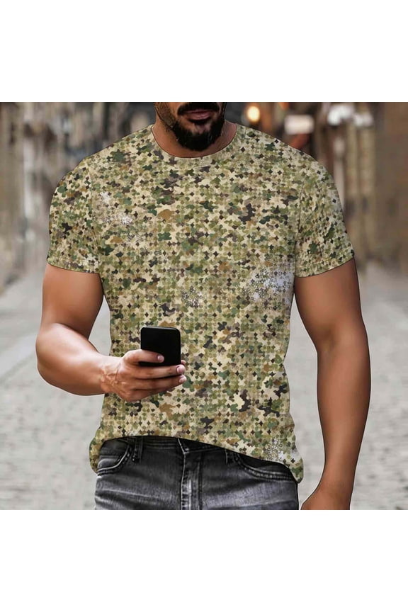 Unisex Camouflage Print T-shirt for Outdoor and Daily Wear