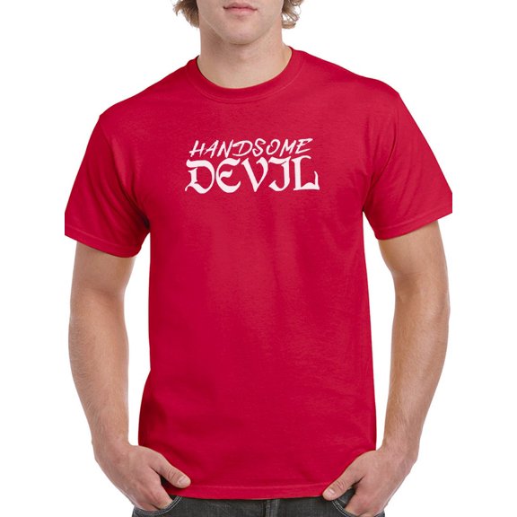 "Handsome Devil" Halloween Costume Men Red T-Shirt, Male x-Large