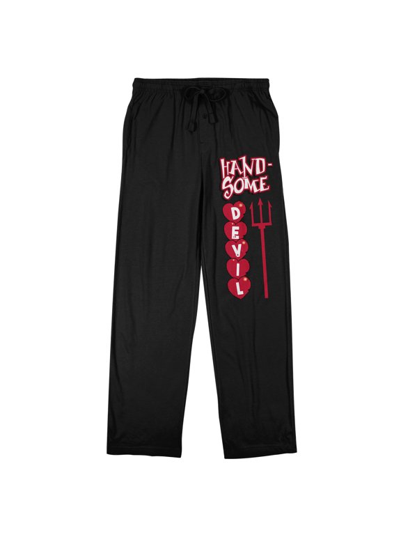 Handsome Devil Valentine's Day Men's Black Sleep Pajama Pants